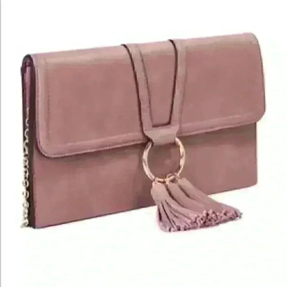 NWT!!! INC Jeenn fold over clutch bag/shoulder bag - Mauve/Dusty Pink Color